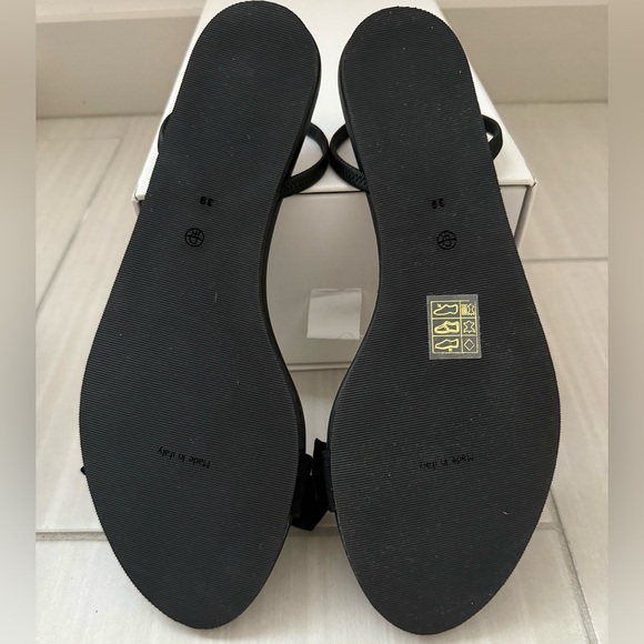 The Row Bow Flat Slingback Sandals, 39, Black - Picture 8 of 12
